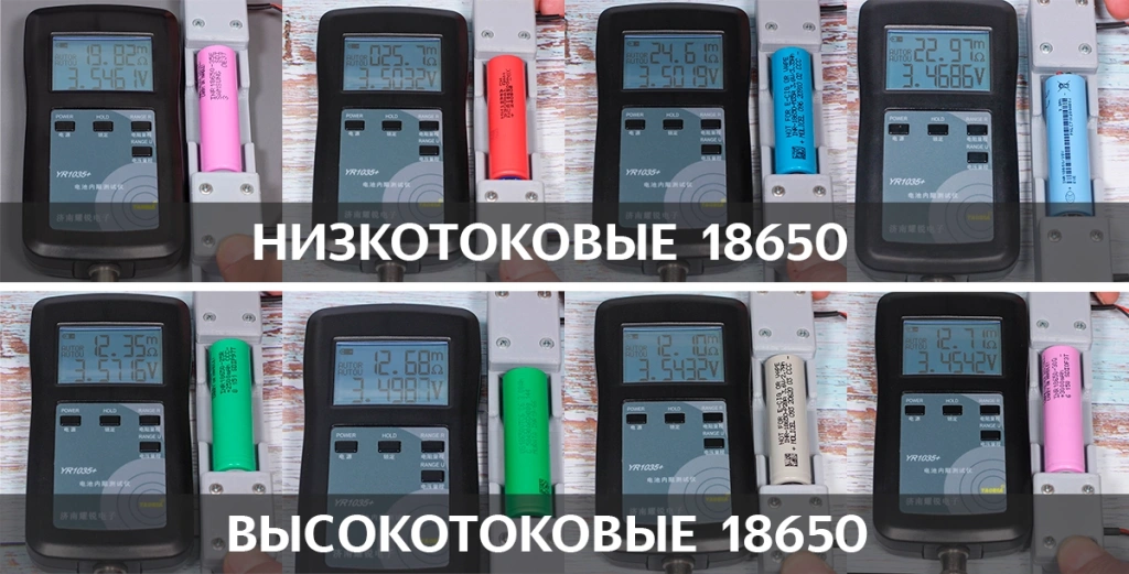 Внутреннее сопротивление аккумуляторов 18650 Внутреннее сопротивление аккумуляторов 18650
