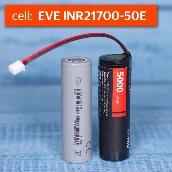 EVE INR21700-50E, 5000 mAh с проводом и XH2.54